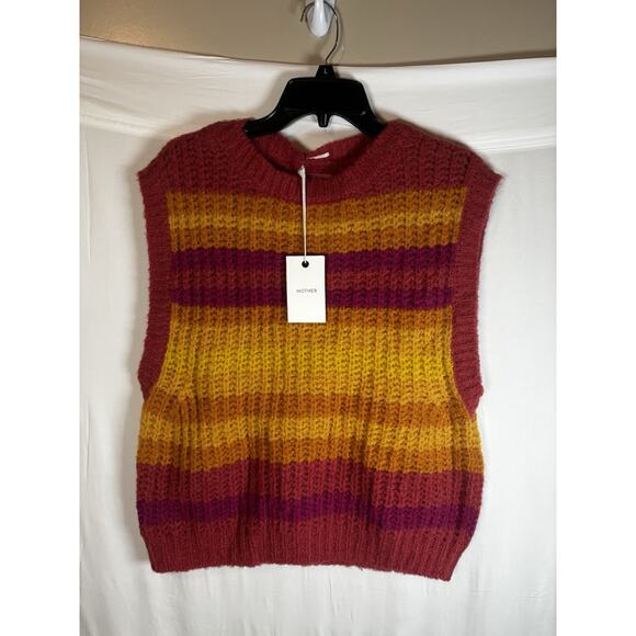 MOTHER Boatneck Sweater Vest Operation Sunshine Size Sm NWT Oversized Retro - Picture 2 of 7